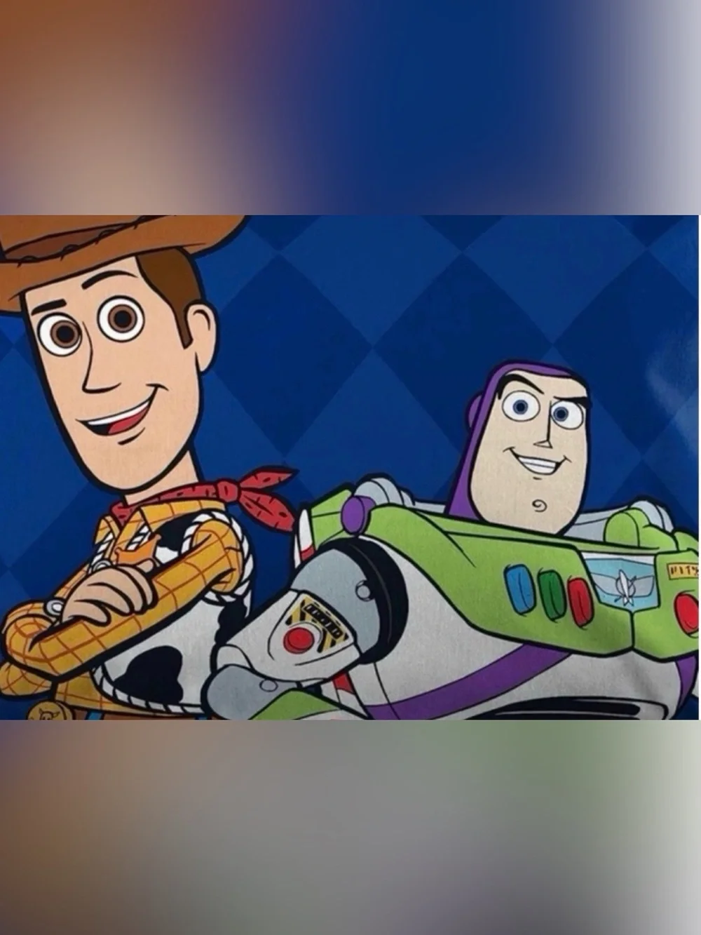 Twin Toy Story Kids Bedding Set - Blue/White Character Print